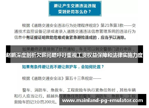 赵鹏深度剖析欠薪问题呼吁重视工资权益保障和法律实施力度 赵鹏深度剖析欠薪问题呼吁重视工资权益保障和法律实施力度