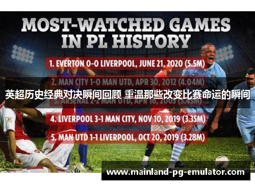 英超历史经典对决瞬间回顾 重温那些改变比赛命运的瞬间